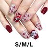 Reds Fake Nail Valentines Winter Cats Eye Press On Nail Short Square False Nail Glues On Nail Artificial Nail Women