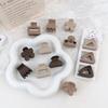 Coffee Color Series: Frosted Korean Hair Clips Set - Small Shark Clip & Side Bang Clip