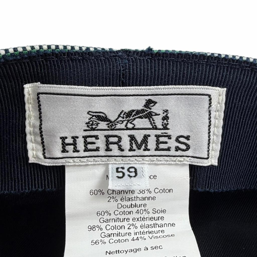 Great HERMES Casquette Kaval Pop Ivory Hemp Women Used
