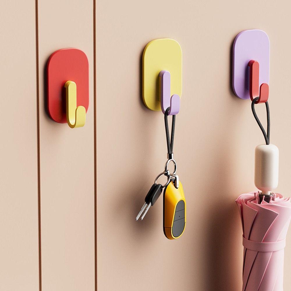 4Pcs Reusable Refrigerator Magnets Hooks Plastic Key Towel Storage Holder Magnetic Hook Entry Door