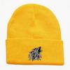 Popular Wolf Head Embroidery Knitted Hat Autumn and Winter Warm Men's and Women's Outdoor Adult Wool Hat Doudou Hat