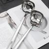 Silver Stainless Steel Spoon Long Handle Cooking Strainers Creative Soup Spoons  Restaurant