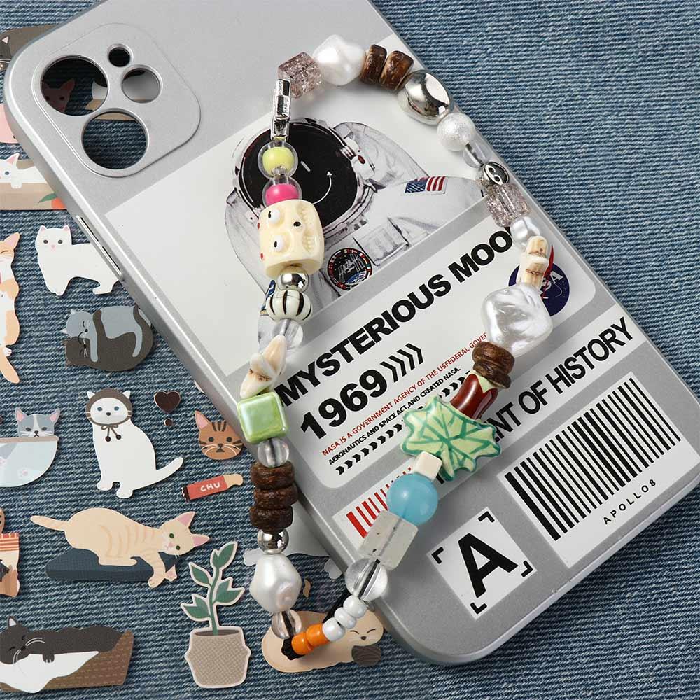 Kokosnussbaum Kokosnuss Handykette Acryl Perlen Smartphone Lanyard Damen Schmuck