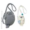 Fashion Soft Fluffy Cute Seal Shoulder Bag Cartoon Adjustable Straps Phone Bag Lightweight Fabric Handbag Women's Accessories