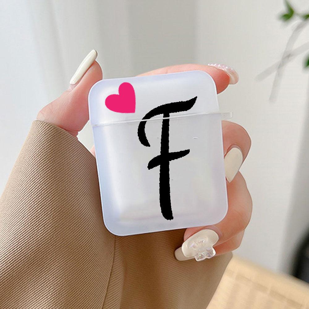 Initial Letter A Z Love Heart Earphone Case for Airpods 4th 3rd Pro 3 2 Cover for Airpod 2 3 1 Protective Accessorie Shell Funda