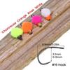 Glo Bug Egg Flies UV Fluorescent Beadhead Trout Salmon Steelhead Fly Fishing Lures, Egg Yarn Nymph Patterns for Freshwater Fishing
