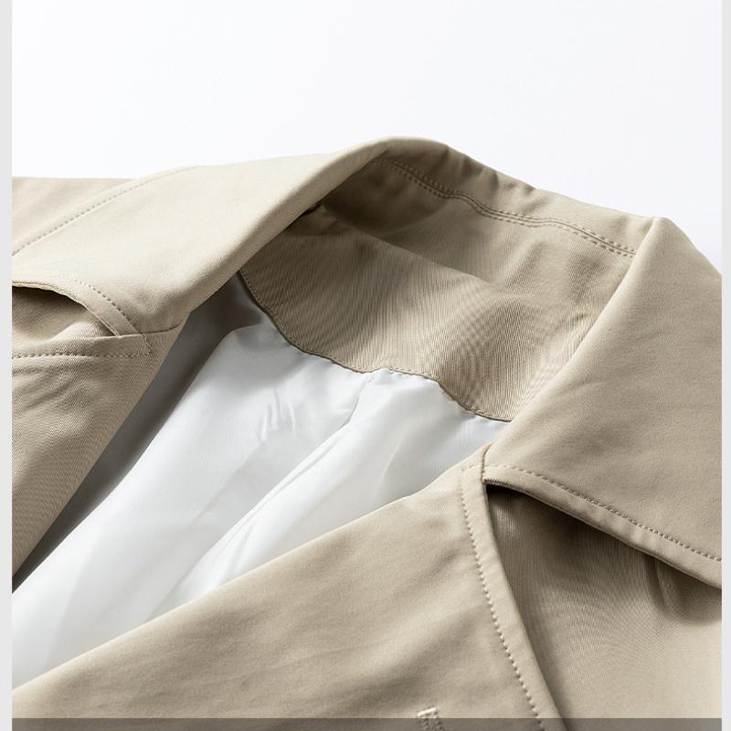 Men Mid-length Windbreaker Hip Hop Autumn Trench Coat Cardigan Men Spring Coat Turn-down Collar Men Autumn Coat for Street