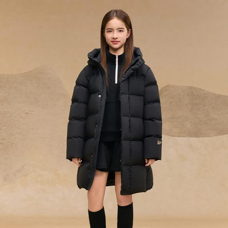 Gaofan Black Gold Kids' Long Goose Down Puffer Coat