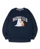 MOZMOZ Real Invisible Puppy Oversized Fleece-Lined Sweatshirt Navy