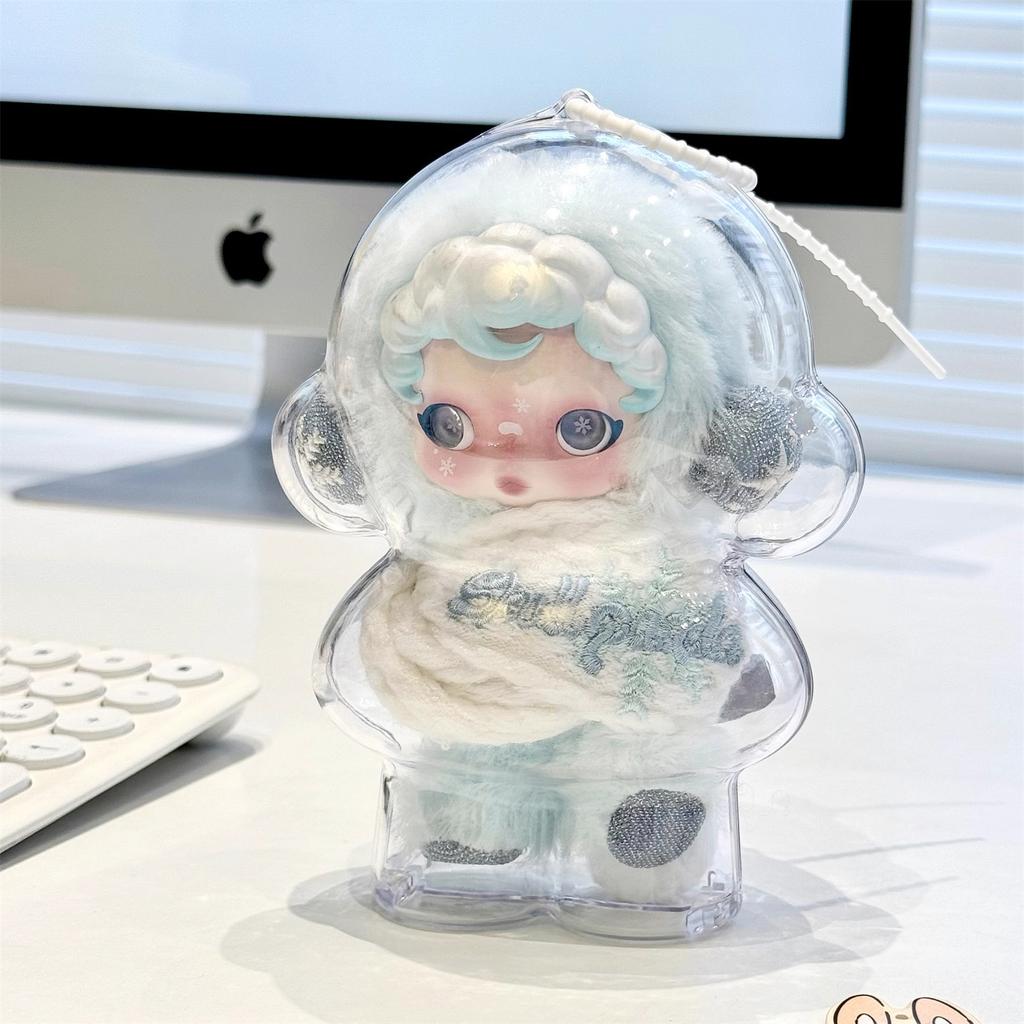Transparent Protective Case Portable Organizer Box Protective Cover For Skull Panda Winter Movement Plush Dolls Protector Shell