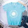 Spring Women's Simple Monochrome Sunflower Pattern Printed Pullover Loose Round Neck Pure Cotton Short Sleeved T-Shirts Women’s