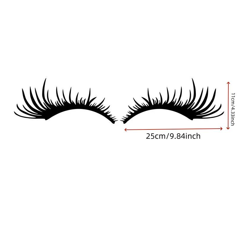 1 Pair 3D Charming Eyelashes Car Sticker Fake Eye Lash Car Headlight Funny Waterproof Decals Door Window Vinyl
