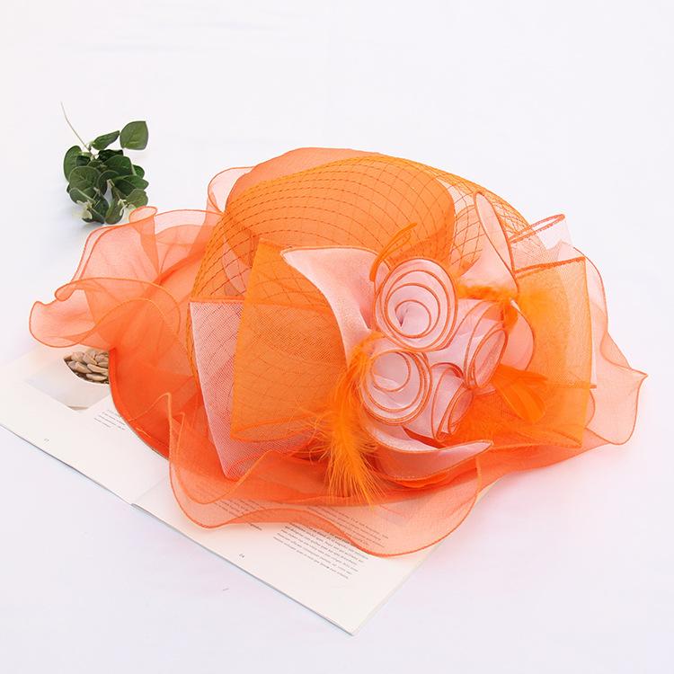Hat Summer Organza Sun Hat Women'S Flower Mesh Fashion Hat Sun Hat Top Hat