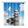 Tenda Doccia Meditazione Giapponese Zen Spa Loto Pietre di Basalto Olio Essenziale Candele Profumate Bambù Acqua Arredamento Casa Set Impermeabile