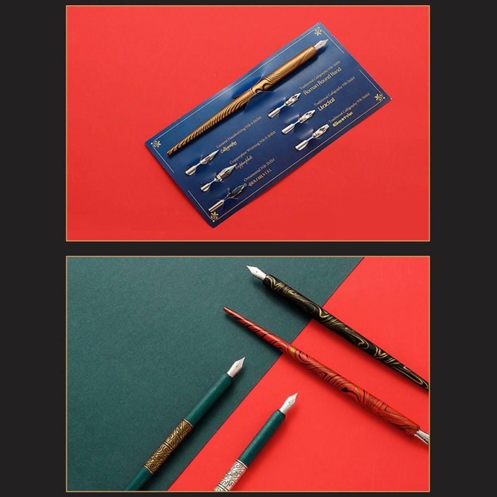 Stainless Steel Tip Dip Pen Kit With Holder Signature Pen Portable Calligraphy Pen Business