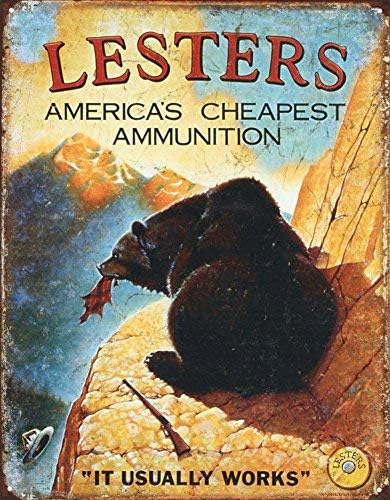 Unoopler Lesters Ammunition Hunting Ammo Tin Sign 20x30cm(7.8x11.8inch)
