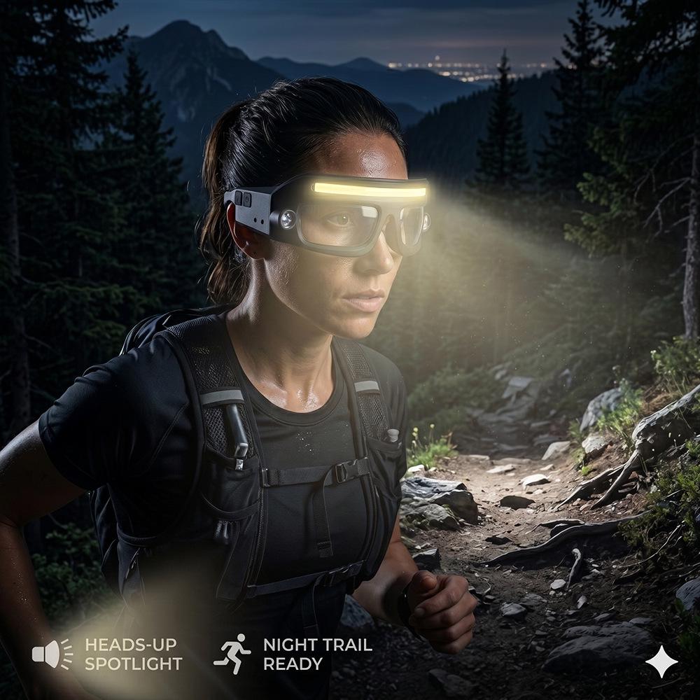 Rechargeable Headlamp Glasses with Strong Light for Auto Repair and Maintenance