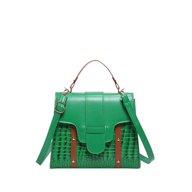 

Женская сумка с каменным узором, модная, портативная, маленькая, квадратная, с текстурой, сумка через плечо из искусственной кожи, универсальная, нишевая сумка-мессенджер зелёный