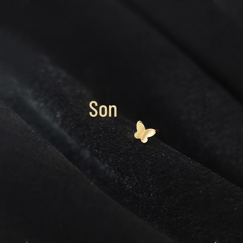 S925 Silver Butterfly Stud Earrings - Simple, Trendy 2025 Cold Style for Women