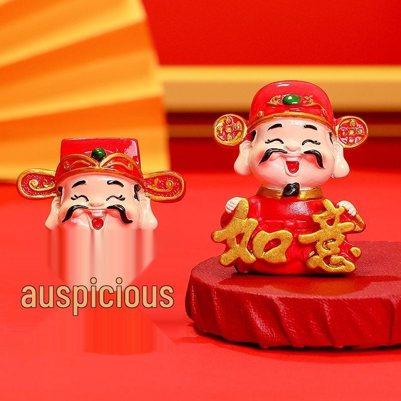 New Year Cartoon God of Wealth Ornament – Snake Year Figurine Home Decor Gift