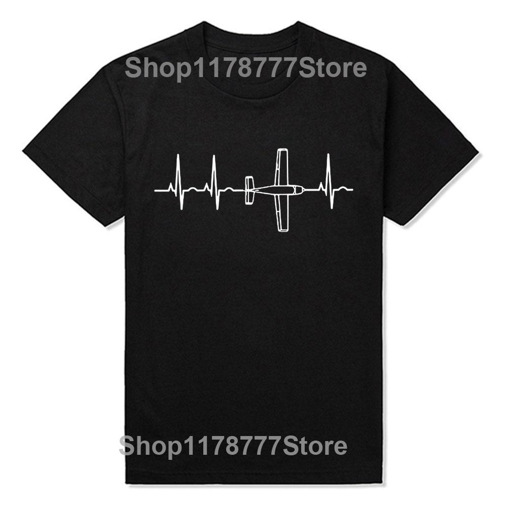 

Newest Fashion Tops Summer Cool Funny TShirt Airplane Pilot Shirt Pilot Heartbeat TShirt Flying Gift Tee Funny Tee Shirts 4XL