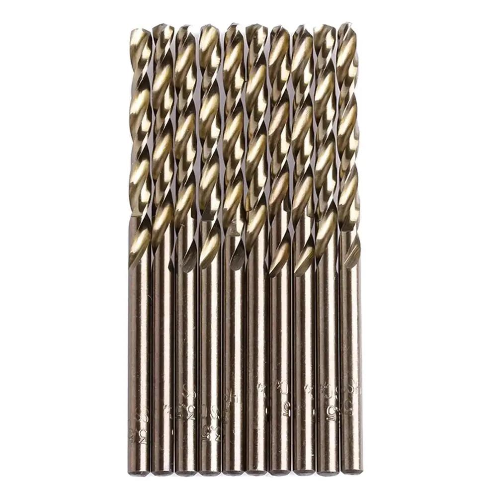 10Pcs High Speed Steel Cobalt Twist Drill 1/1.5/2/2.5/3/3.2/3.5mm M35 Spiral Drill Bit HSS-Co Round Shank Twist Drill Bits