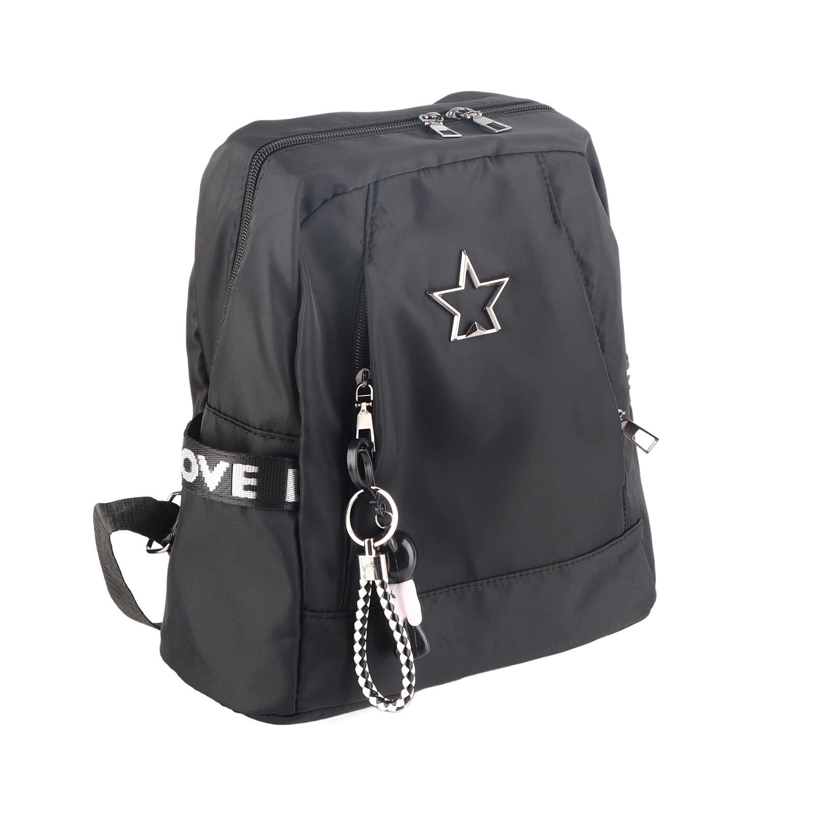 Women Backpack Waterproof Multi Pockets Large Capacity Oxford Cloth School Shoulder Bag Black S