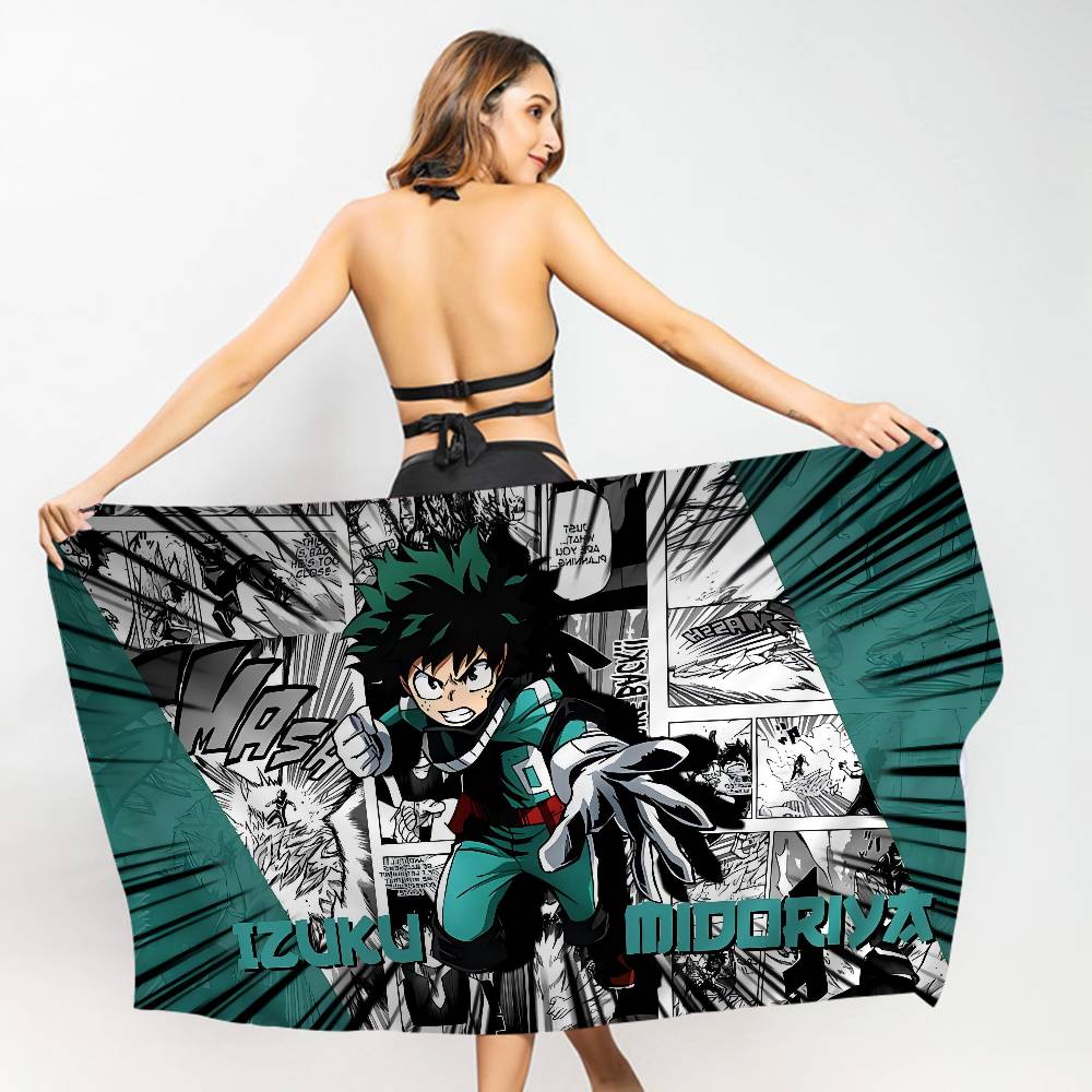 Passionate Anime My Hero A-Academia Bath Towel Microfiber Soft Water Absorbing Breathable For Girl Kids Cartoon Beach Towel