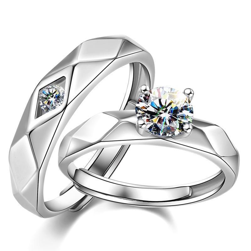 Version Korean Of Men Fashion And Women Couples Ring Live Platinum Plated Wedding Light Luxury Zircon Ring Valentines Day Gift