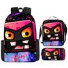 Cartoon Geometry Dash Kinder Schulrucksack mit Umhängetasche Federmäppchen Schultaschen für Jungen Mädchen Bestes Geschenk