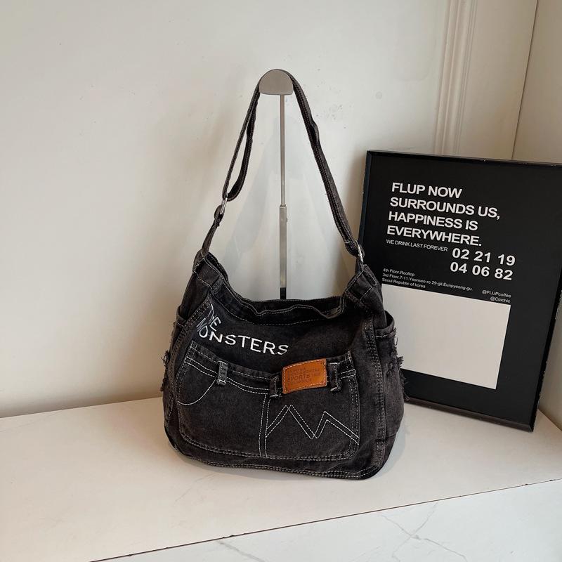 2026 Summer Trend Retro Denim Large Capacity Shoulder Tote for Women