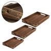 1PCS Wooden Food Tray Solid With Handle For Breakfast Coffee Dessert Snack Platter Home Coffee Table Kitchen Tool Parts