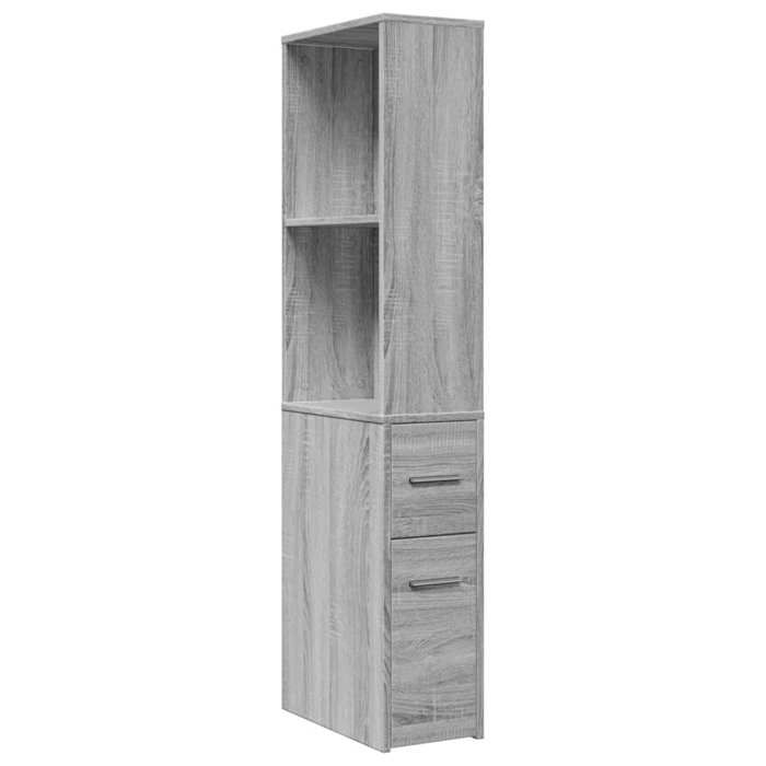 VidaXL Armoire de salle de bain étroite avec roulettes sonoma gris, armoire de salle de bain haute, rangement de salle de 855300
