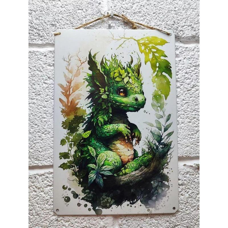 Dragon Metal Wall Art, Mythological Creature Decor Sign