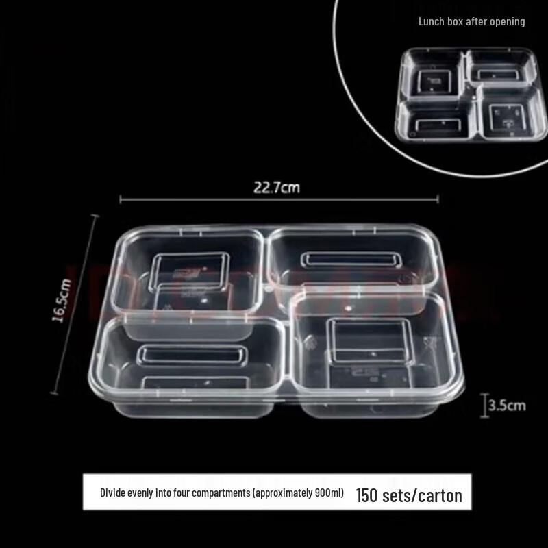 XinXianPin Disposable Rectangular Compartment Meal Prep Containers