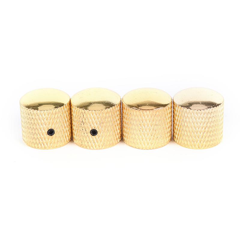 4Pcs Metal Electric Bass Guitar Volume Tone Control Knobs Dome Knobs +Wrench