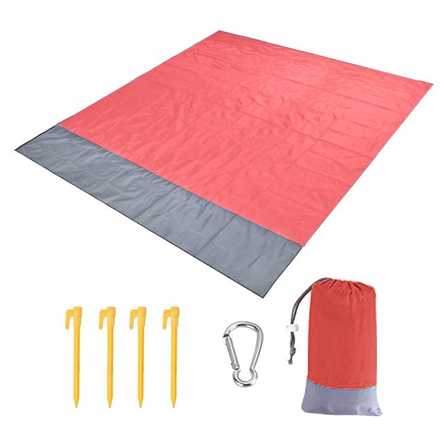 Oversized Beach Towel Mat Sand Free Beach Wind Proof Waterproof Picnic Blankets Beach Mat Oversized Pocket Picnic 4 Anchor
