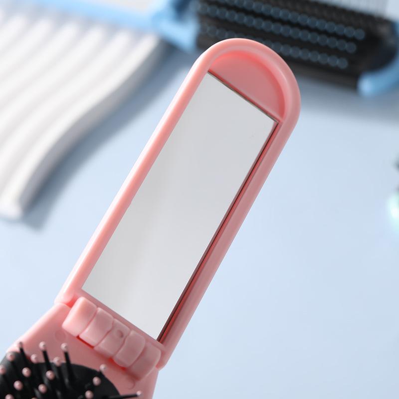Pieptene Portabil de Călătorie Pliabil Pieptene de Masaj Antistatic cu Oglindă Coafură Fete Perie Mică Pliabilă Special pentru Peruci din Păr Natural