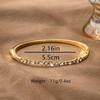18K Gold Plated Marquise & Round Diamond Open Cuff Bracelet - Elegant Daily Wear