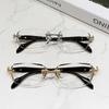 Women Retro Pochromic Glasses  Men Fashion Anti Blue Light Rimless Eye Glasses Unisex