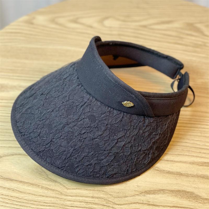 

Hat Style Versatile Minimalist Solid Color Lace Deep Brim Womens Hats Sunbonnet чорний