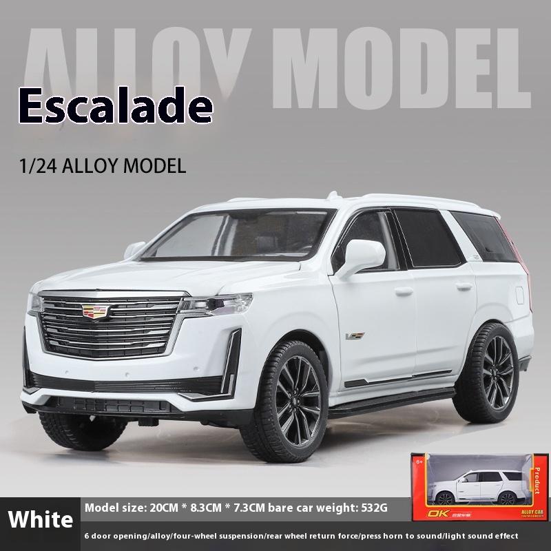 1:24 Cadillac Escalade SUV Alloy Car Diecast Metal Model Sound & Light Desktop Collection Decorative Gift Boys Display Ornament