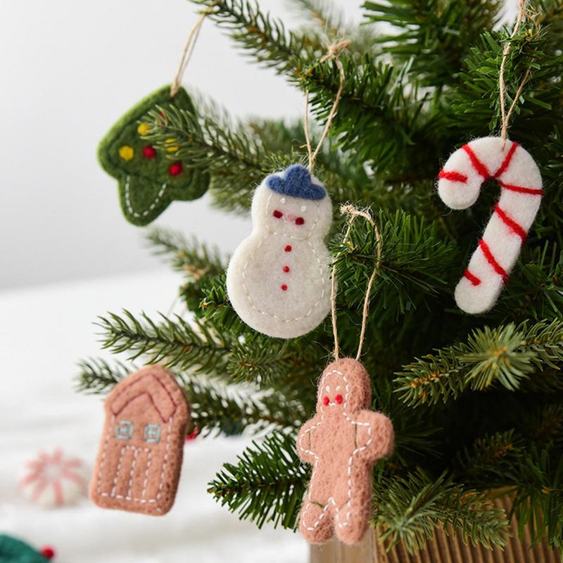 Christmas Gingerbread Man Hangable Ornament 10X Different Felt Gingerbread Christmas Decor Gingerbread Christmas Decor