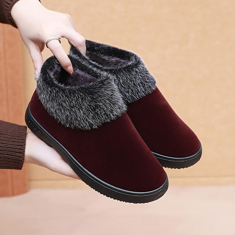 Winter Women's Flat Shoes Fleece-Lined and Thickened Warm Casual Shoes