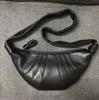 French Lambskin Croissant Leather Crossbody Bag - Women's Dumpling Style