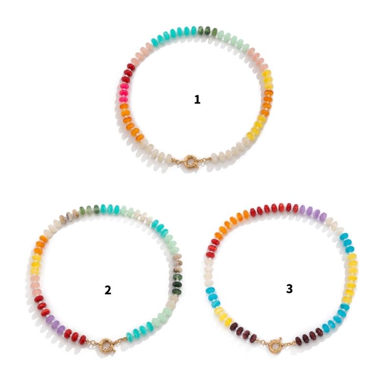 Colorful Acrylic Bead Necklace Trendy Accessory for Casual Party Stylish Outfits