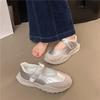Summer New Velcro Breathable Versatile Casual Board Shoes Shallow Mouth Single Shoes Daily Temperament Mary Jane Shoes Women