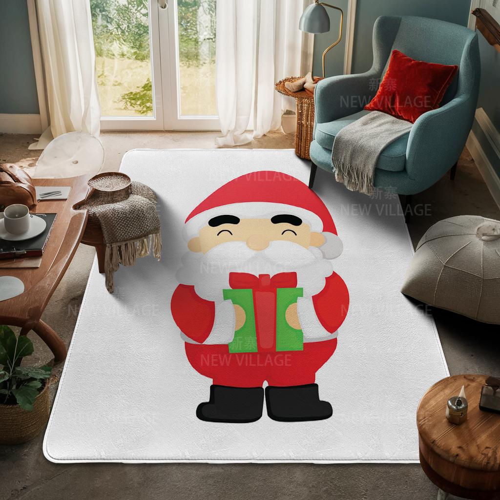 House Entrance Carpet Home Door Mat Living Room Bath Foot Bathroom Non-slip Water Absorption Rugs Bath Merry Christmas Winter