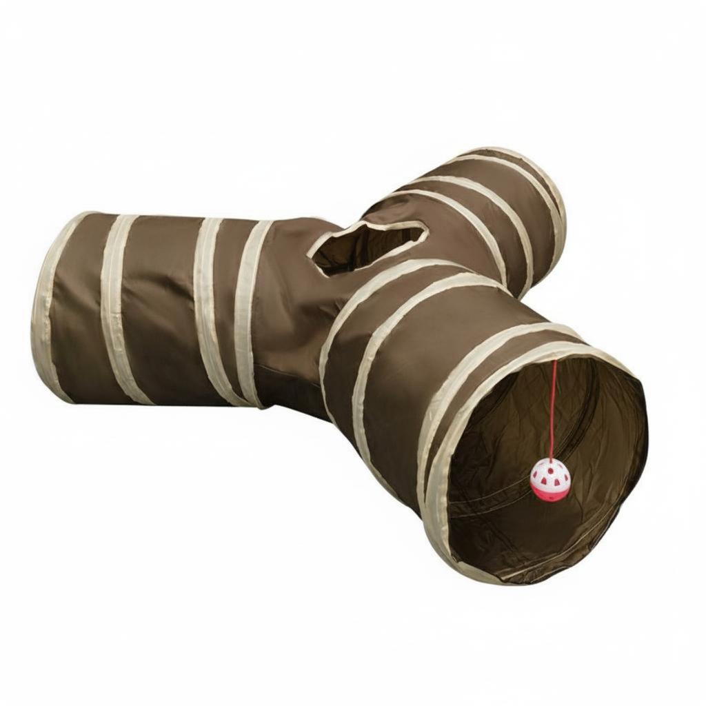 3-Way Feline Tunnel Easy To Clean Pet Accessory for Indoor