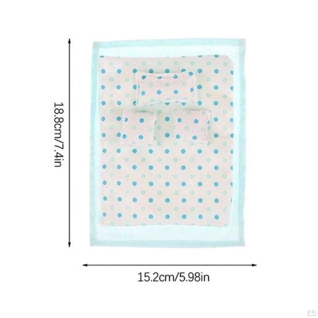 1/12 Scale Mini Bedding Doll Accessories Model Realistic DIY Craft House Set for